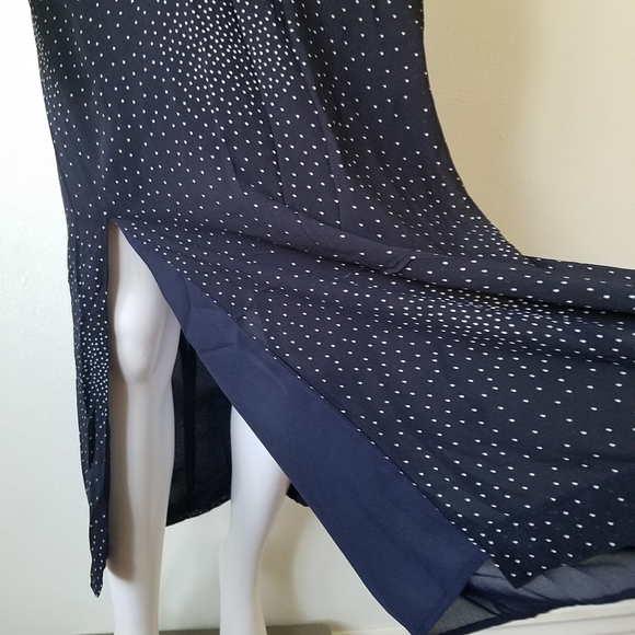 𝅺ESPRIT 90s Halter Micro Dot Maxi Dress Womens Size 3/4 (Small) - Picture 5 of 9